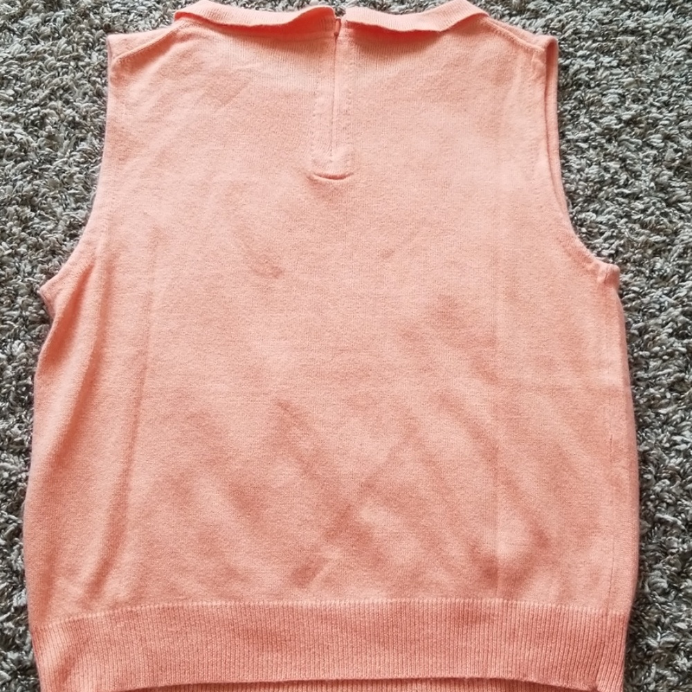 Anthro Odille Orange Sleeveless Cropped Sweater - Picture 3 of 3